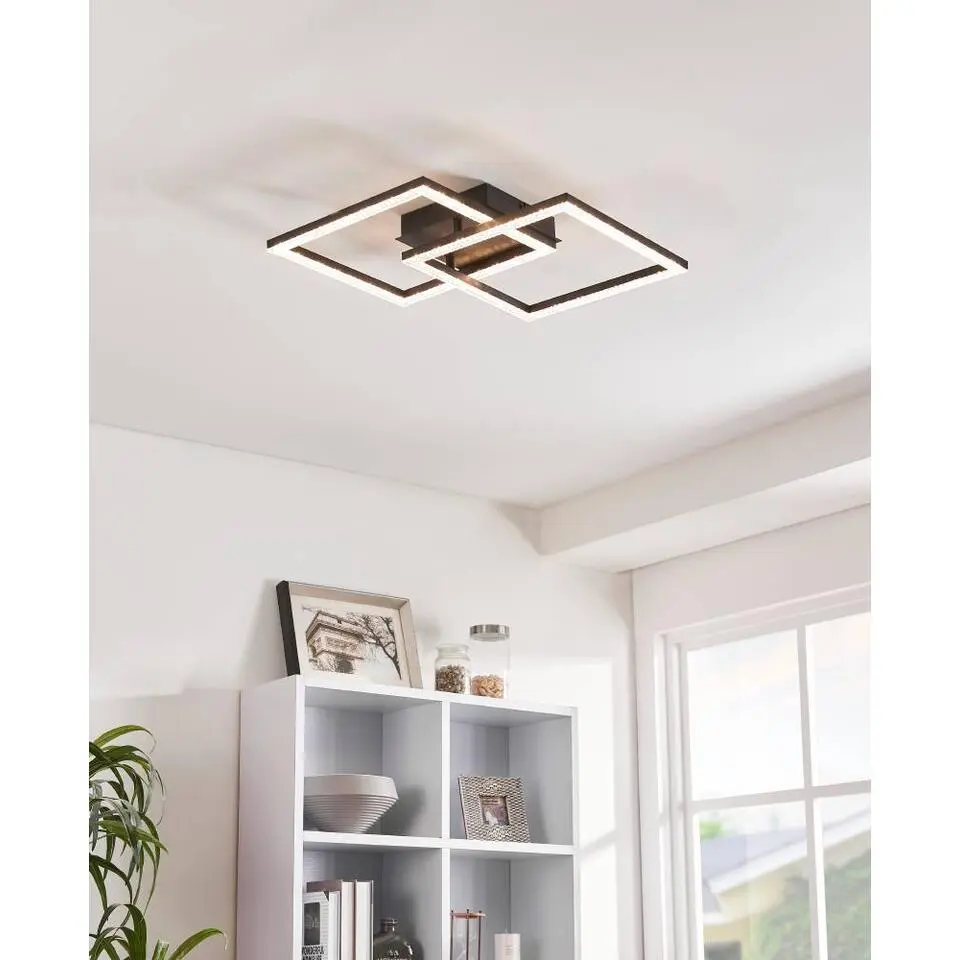 EGLO Lejias Plafonni&egrave;re - LED - 45 cm - Zwart