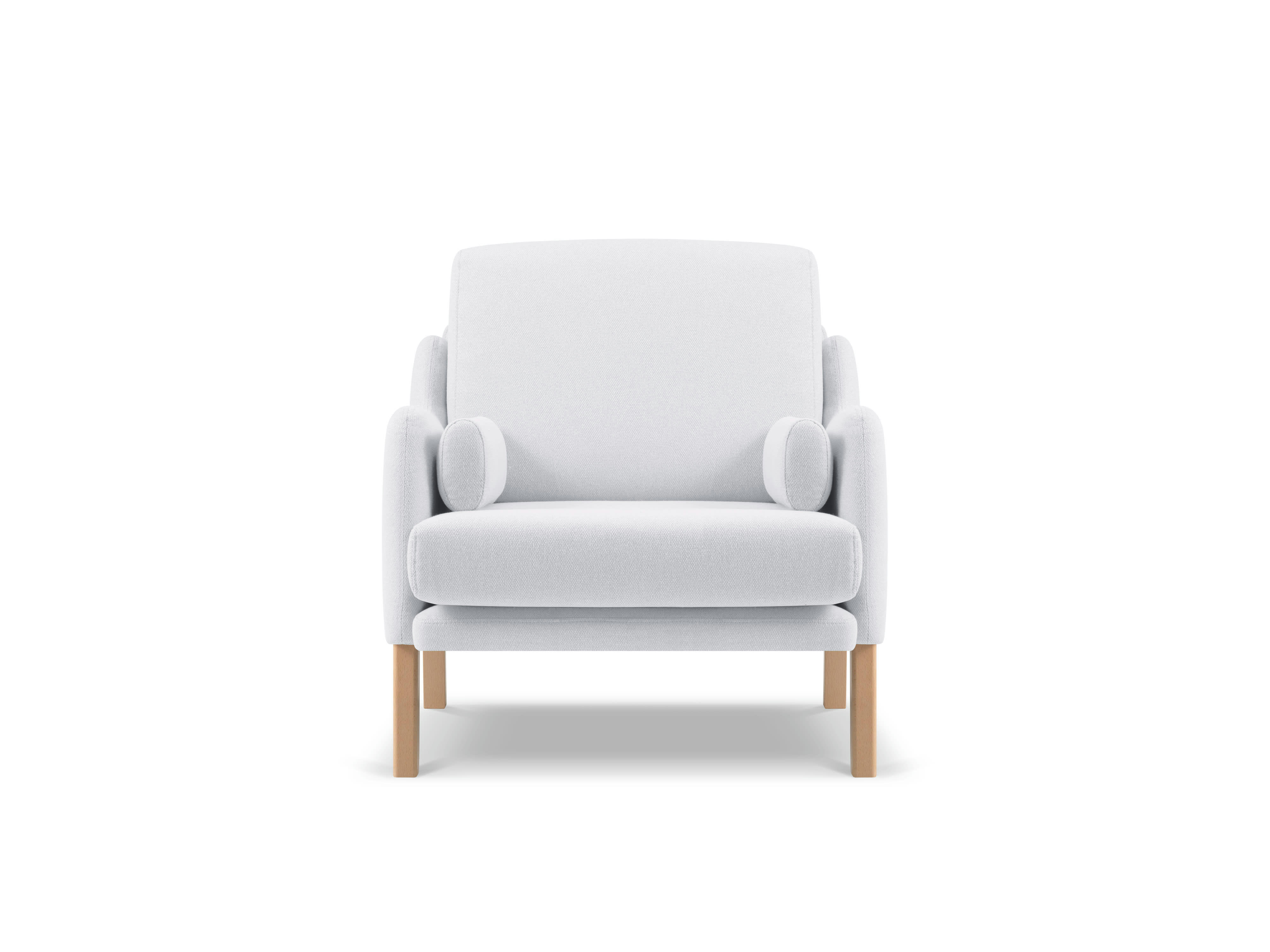 SALTO - Fauteuil en tissu structuré gris clair