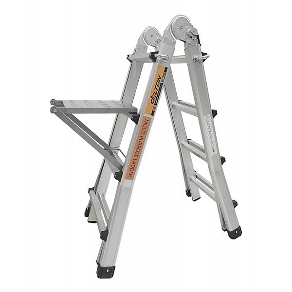 échelle articulée pliante et télescopique en aluminium 4x4 marches 3,88m   1 tablette