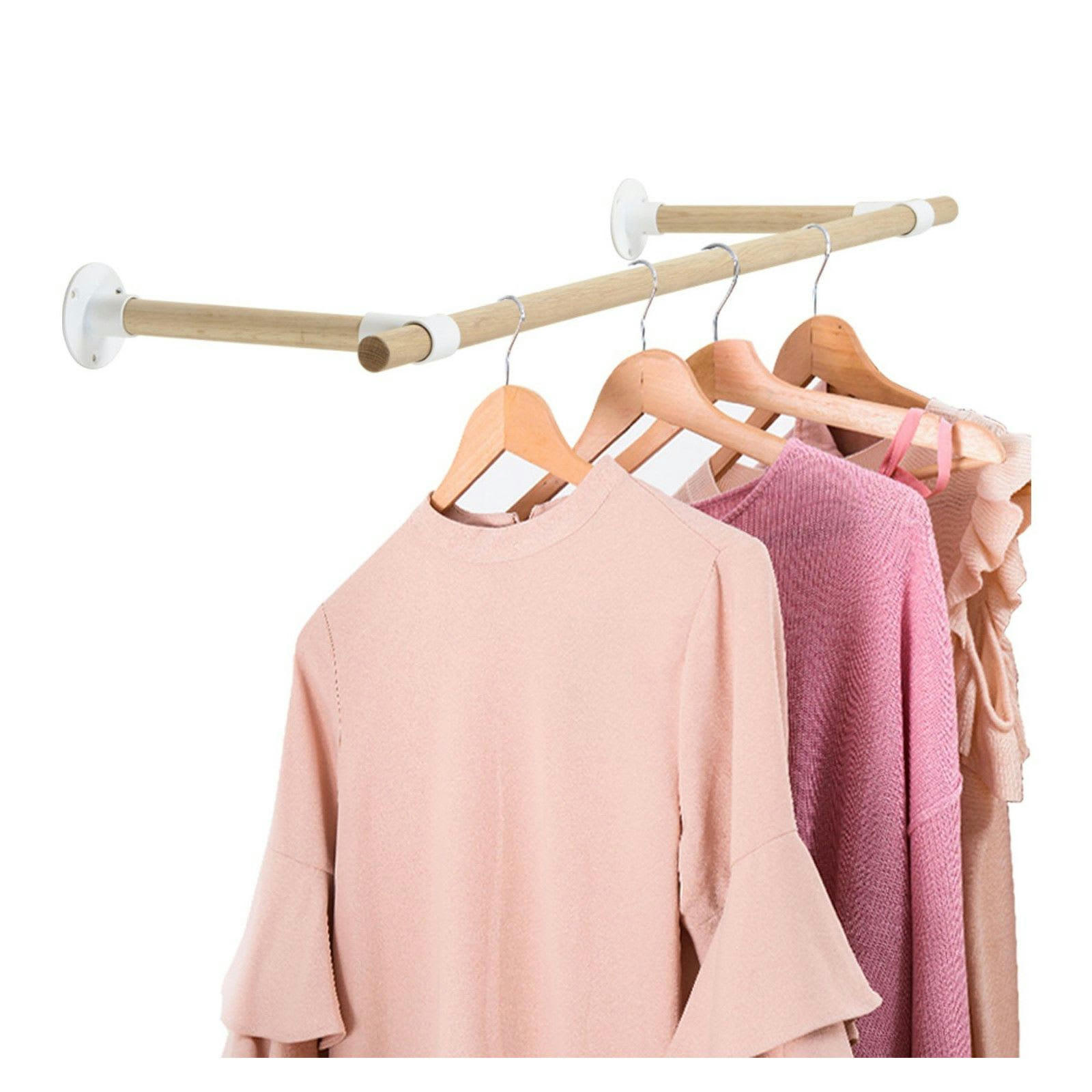 ALMA - Penderie murale bois et métal L100 cm Blanc