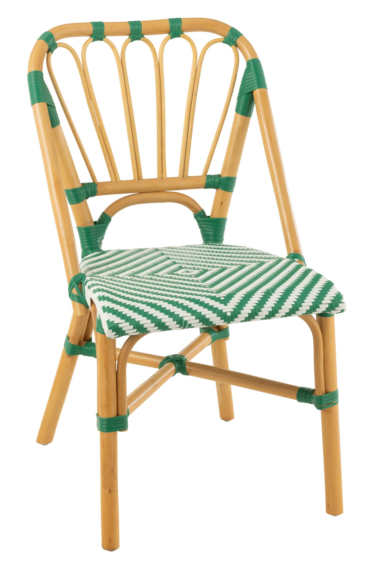 J-Line stoel Live - rotan/kunststof - naturel/groen