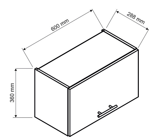 Meuble haut de cuisine coloris blanc avec 1 porte - longueur 60 x profondeur 28 x hauteur 36 cm