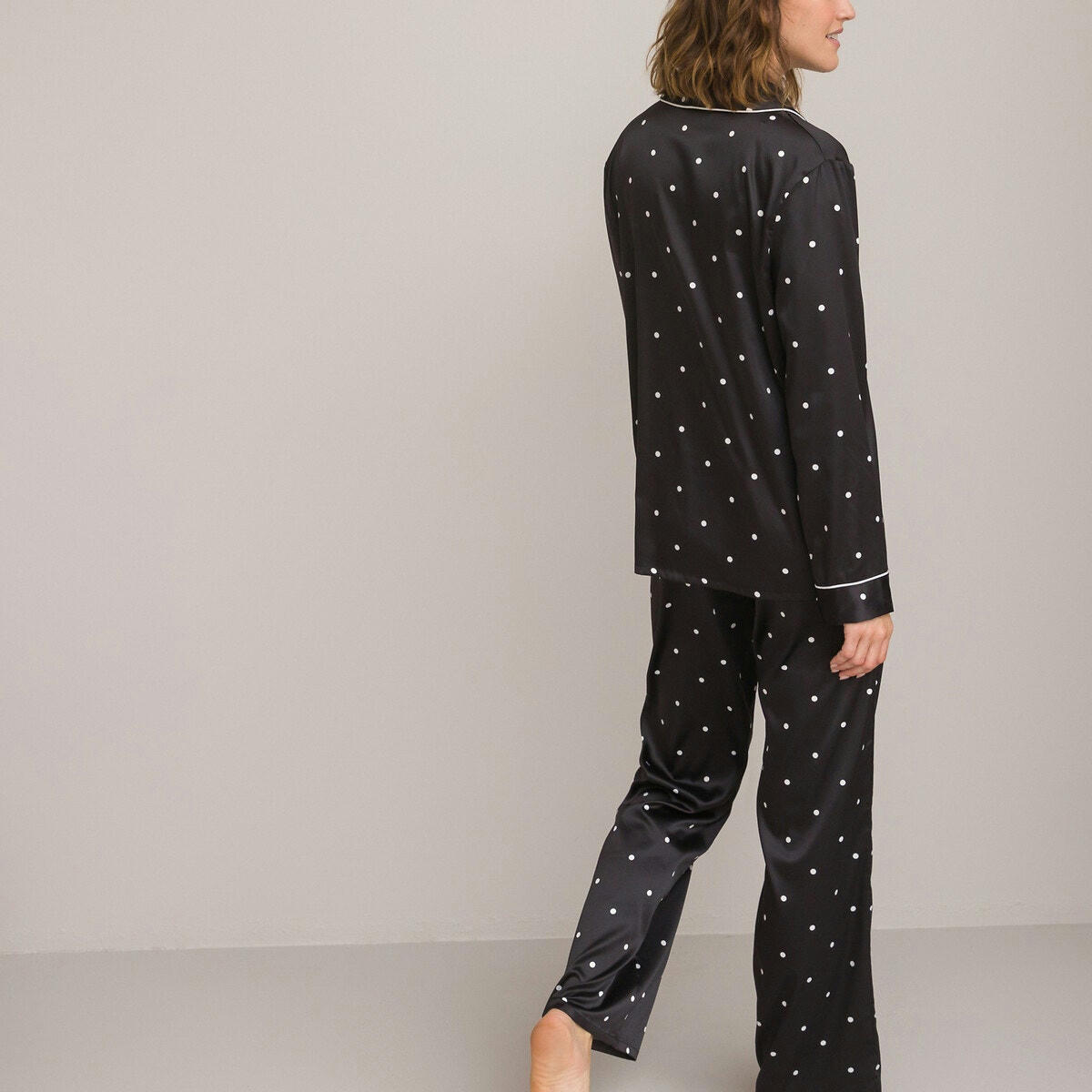 Pyjama en satin, imprimé pois