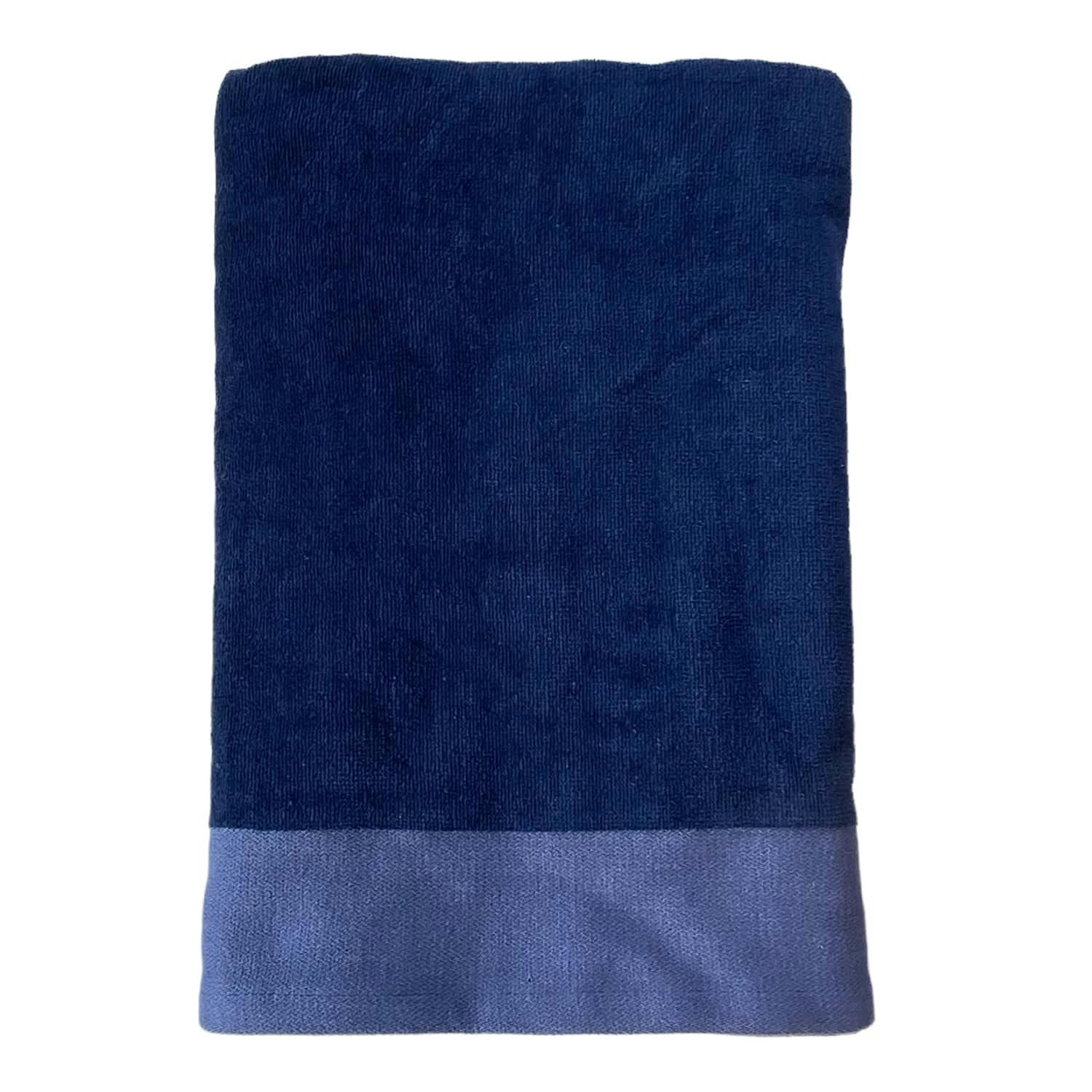 EPONGE VELOURS UNIE - Serviette de bain éponge velours unie "Shady" Navy 90x160