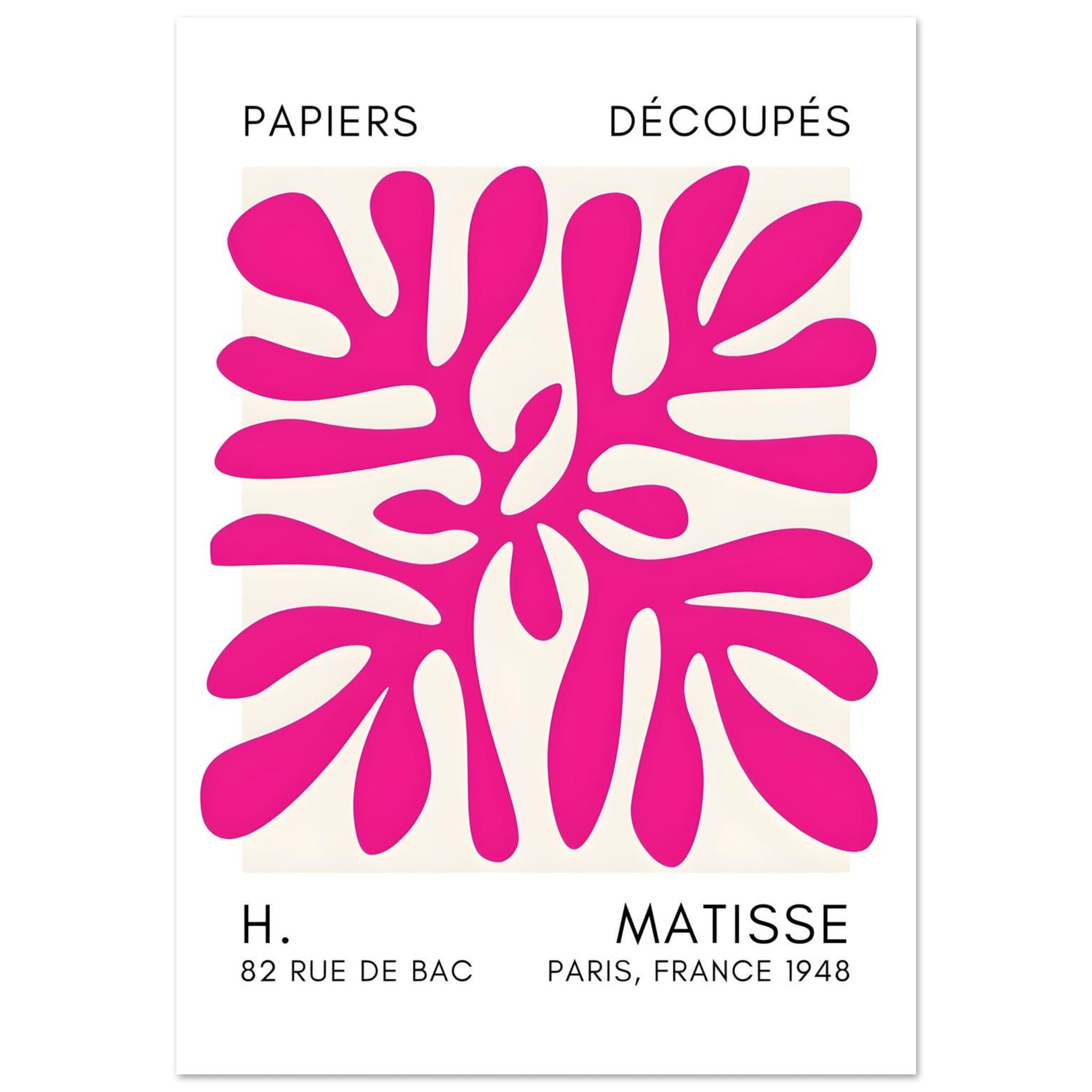 Artfulprints Poster Matisse - Deep ocean pink  - 70x100 cm - Roze