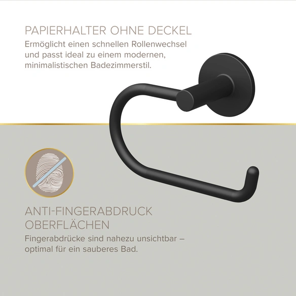 Bad-Accessoire-Set »NERO«, Schwarz-matt, Montageart: Kleben oder Bohren