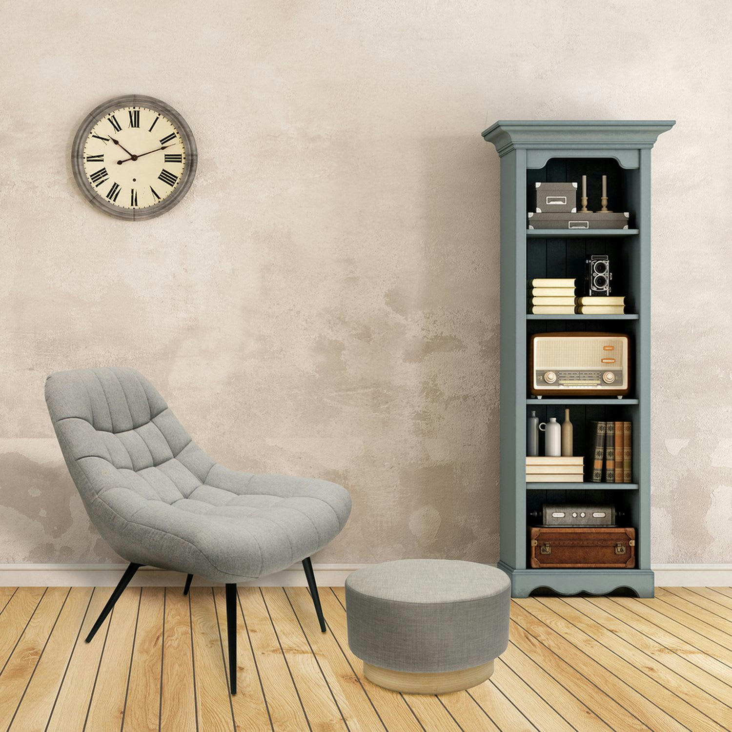 COCOONING - Pouf scandinave diam. 60 cm gris clair