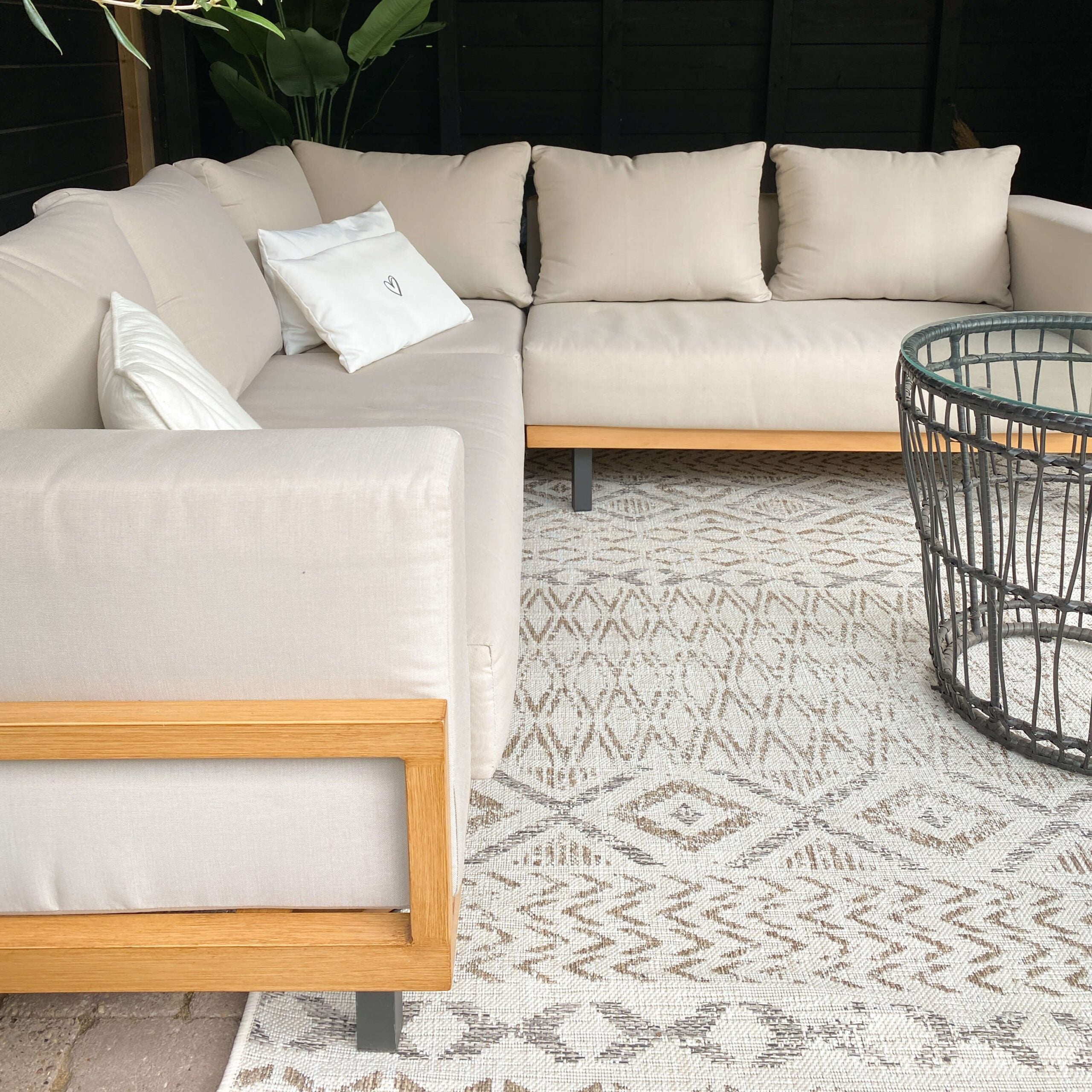 Mrcarpet Buitenkleed Asti Wit Zand Antraciet 240 x 300cm