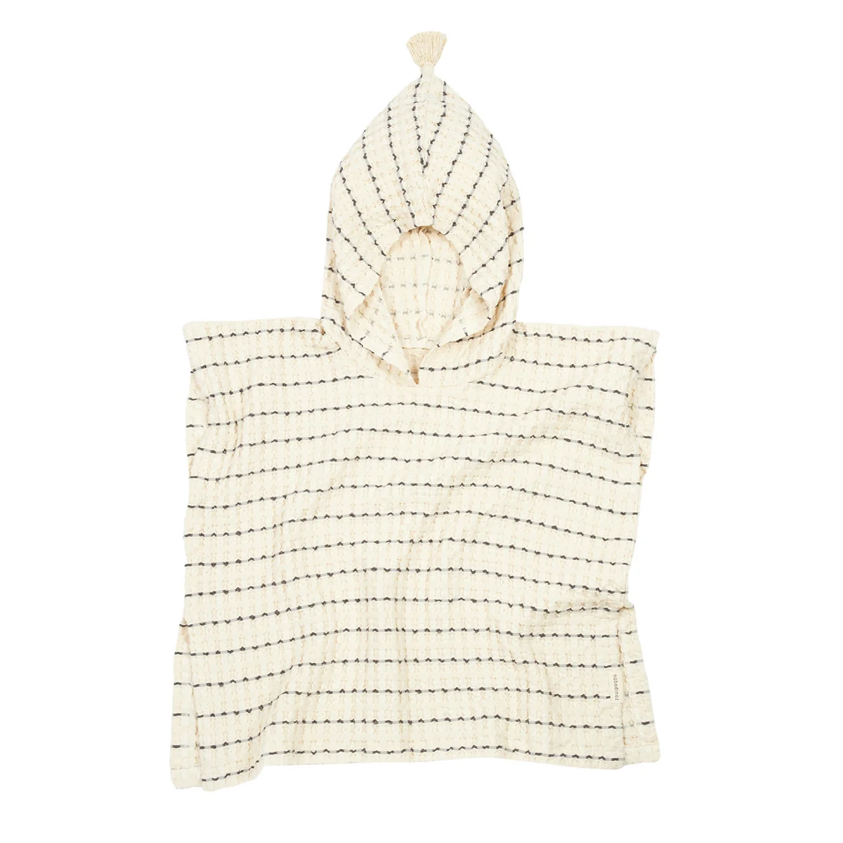 Nobodinoz - Portofino Poncho 1-3 Jahre, black stripes large waffle