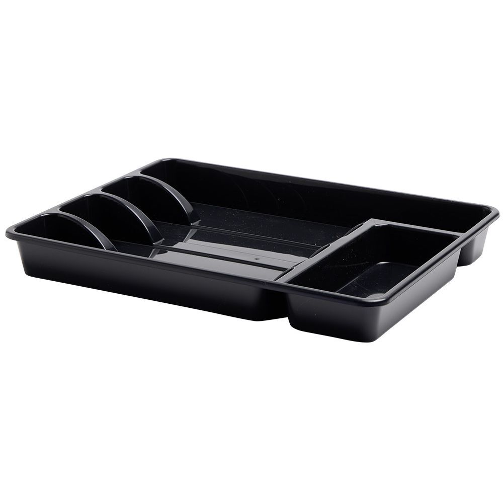 Range-couverts plastique noir