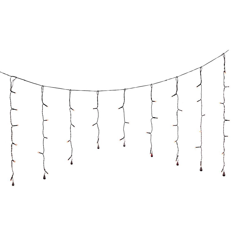 Rideau lumineux Halloween 50 LED orange L135xH70cm