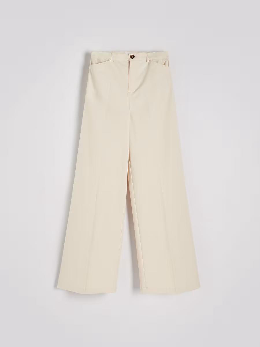 Wide Leg Cotton Trousers
