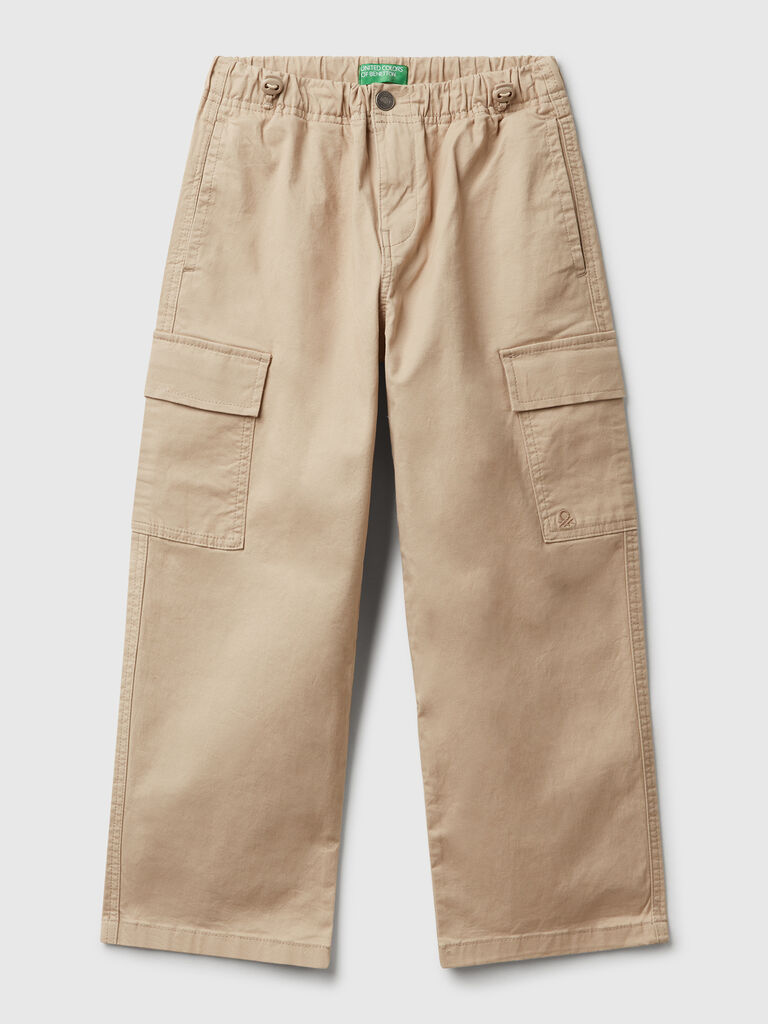 Parachute trousers in stretch cotton