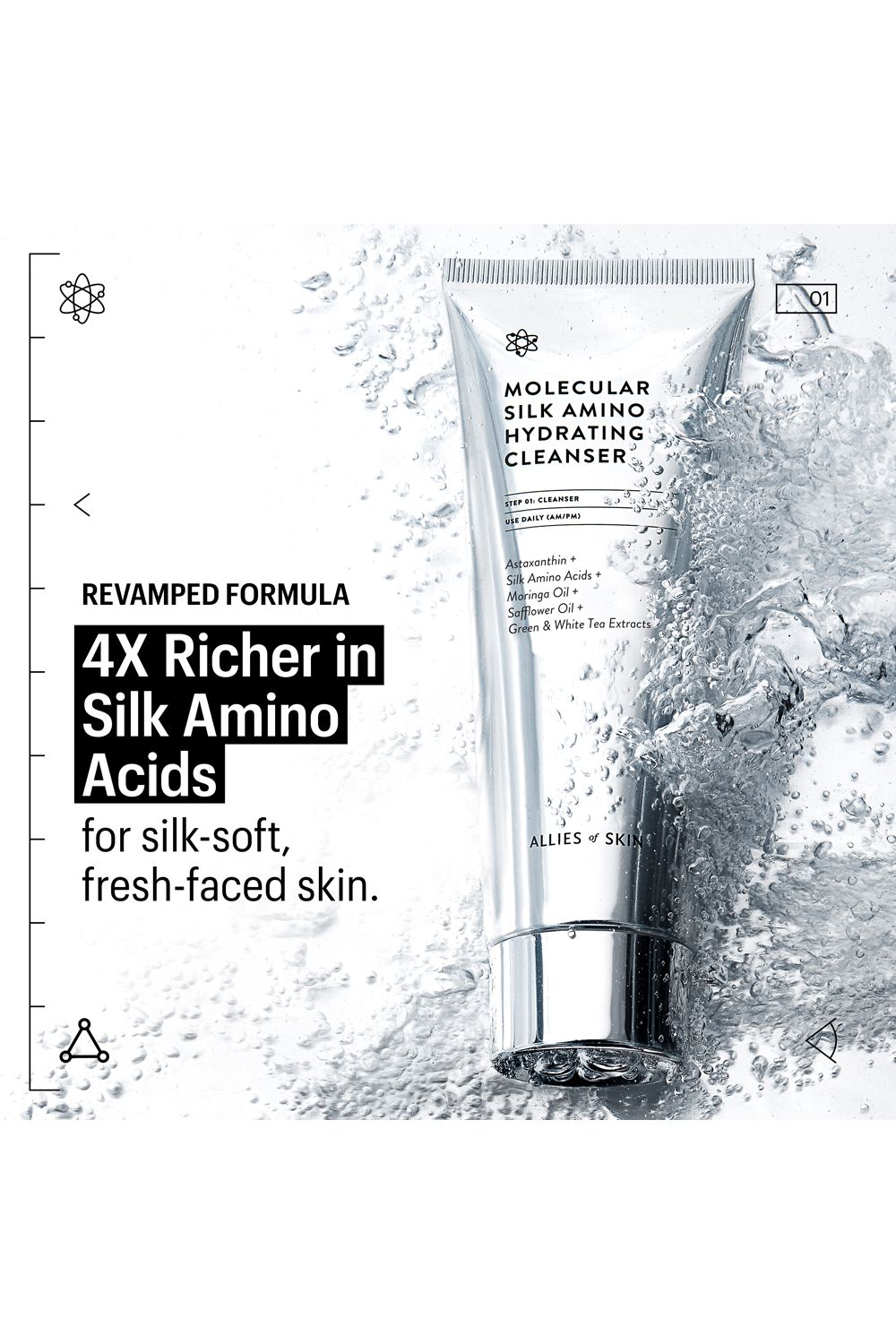 Allies Of Skin Molecular Silk Amino Hydrating Cleanser 100ml