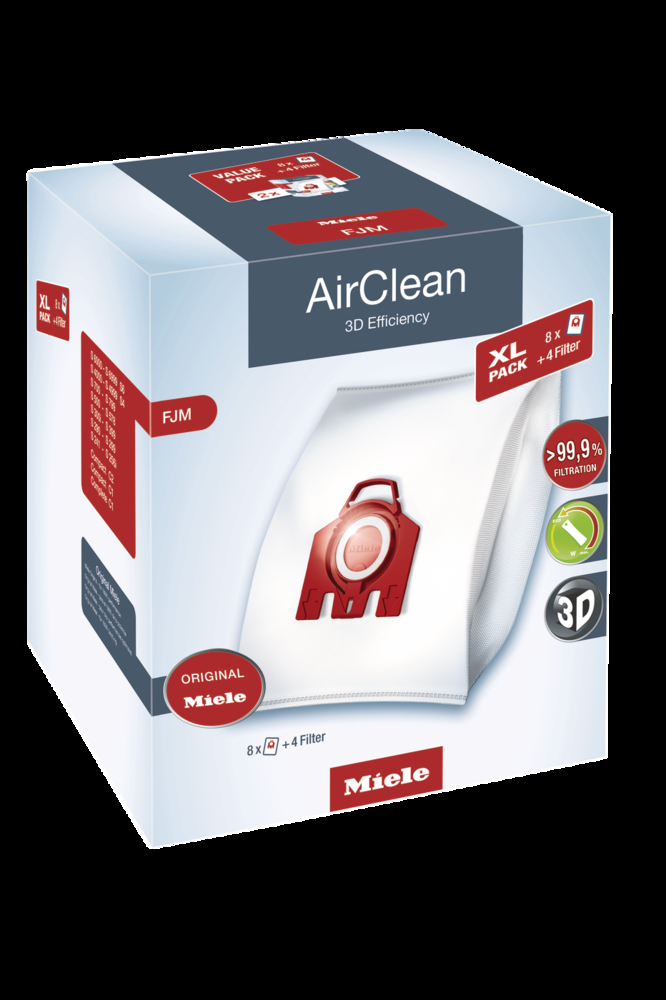 Miele AirClean 3D Efficiency FJM Dust Bags Value Pack, 8-pk