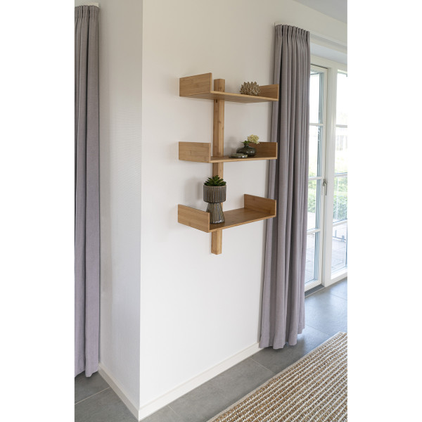 Półka bambusowa 3 poziomy 50 x 25 x 102 cm naturalna