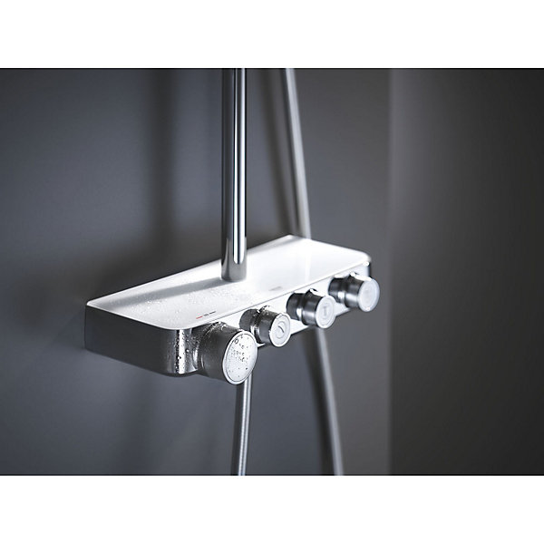 GROHE Colonne de douche avec mitigeur thermostatique Blanc Euphoria SmartControl System 310 Cube Duo 26508LS0
