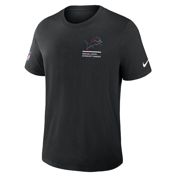 Detroit Lions Nike Tall 2025 NFL Crucial Catch Tri-Blend Dri-FIT T-Shirt - Black