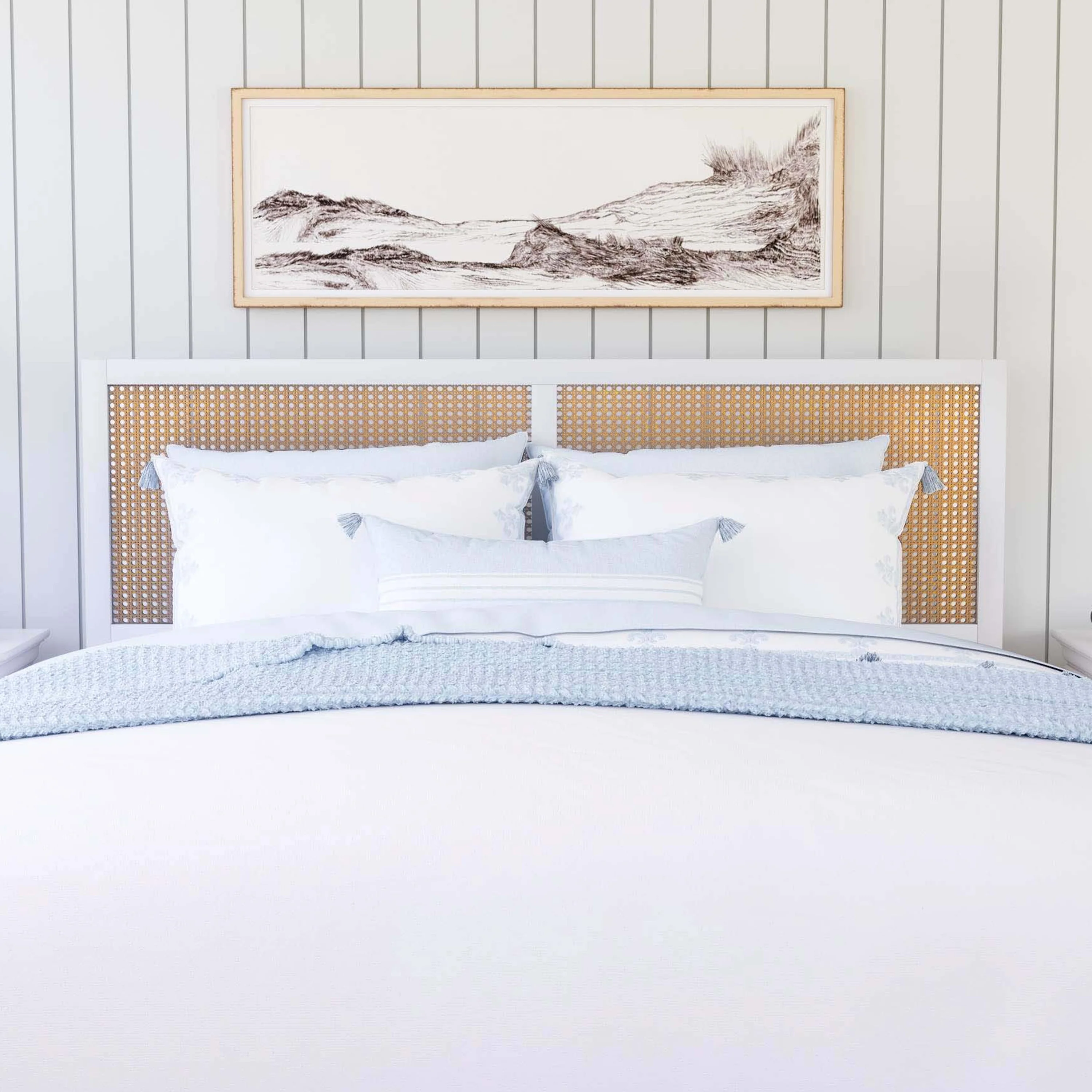 Serena Wood and Cane Panel Headboard