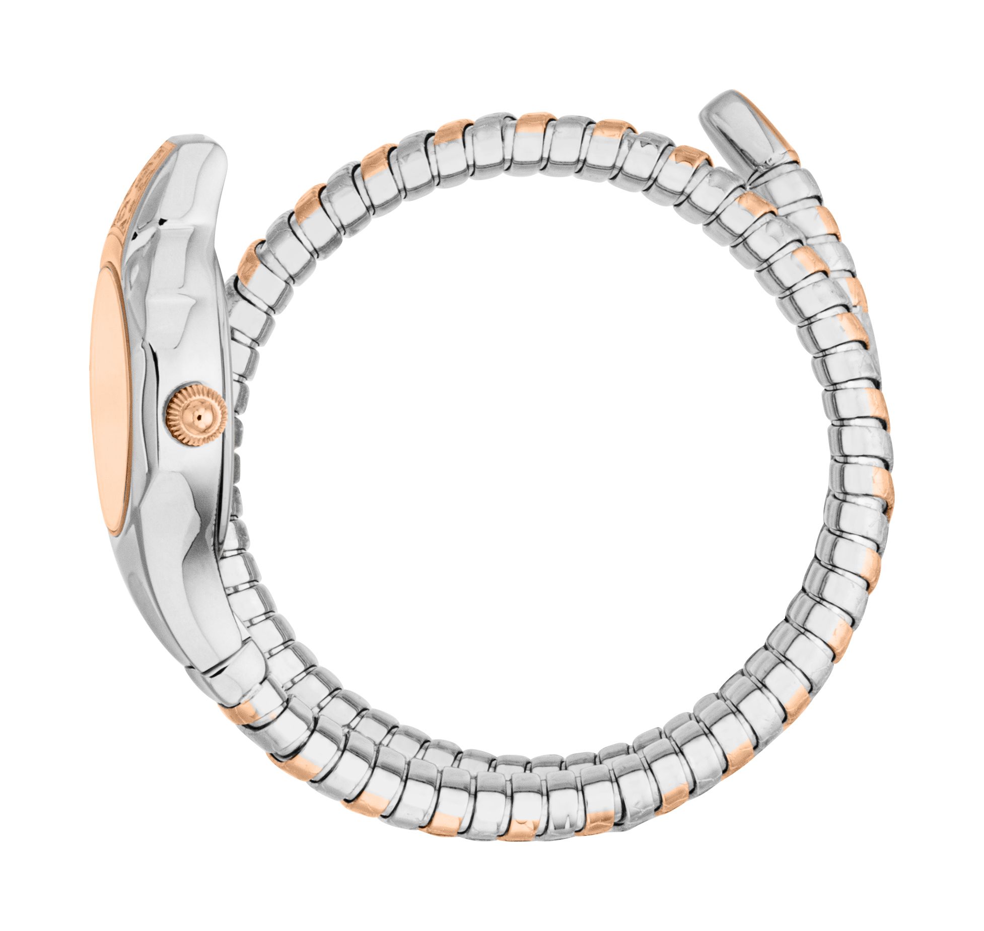 Just Cavalli Snake Valli Two Tone Silver & Rose Bracelet Watch