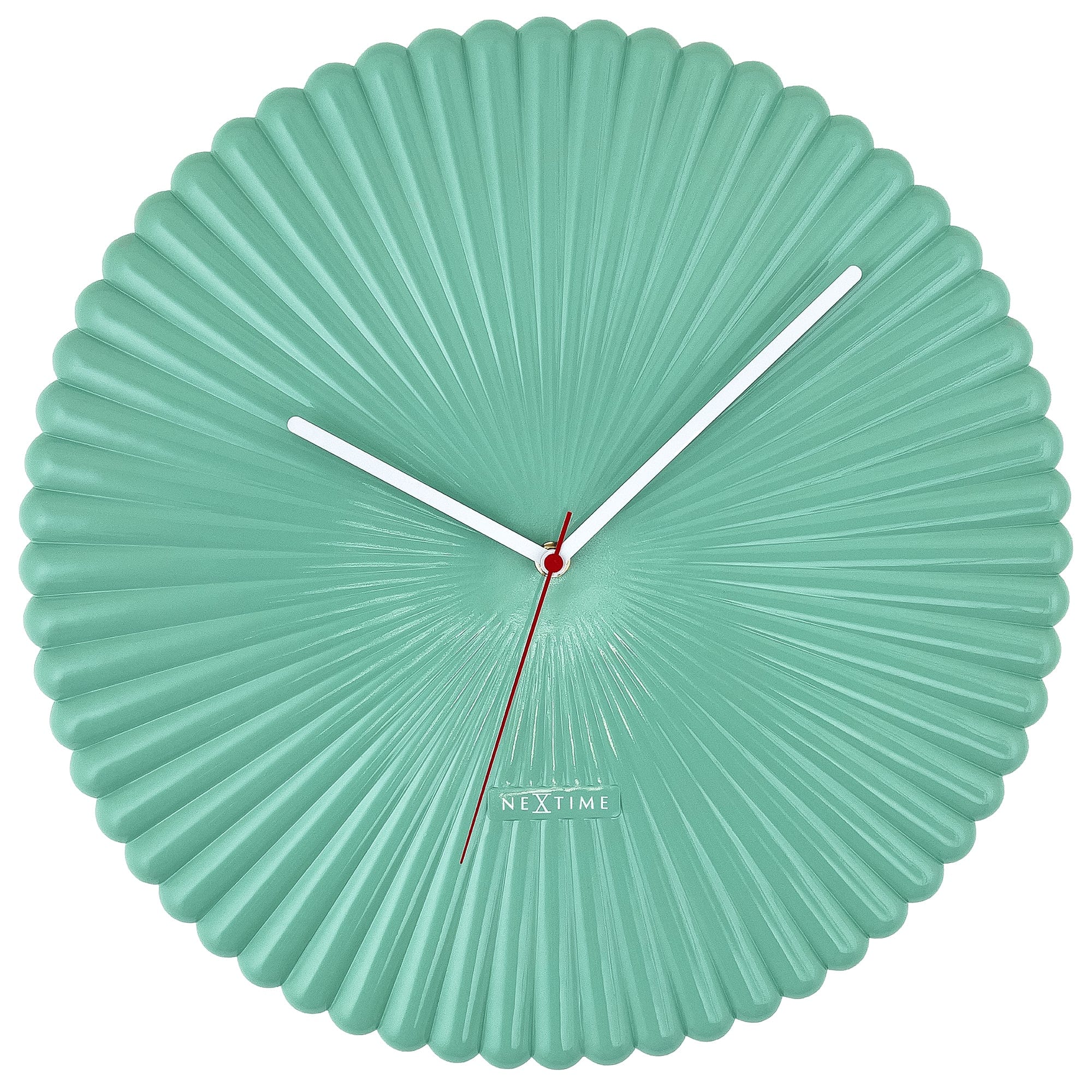 NeXtime - Wandklok 40cm - Stil - Groen - Polyresin - NeXtime 'Mousse'