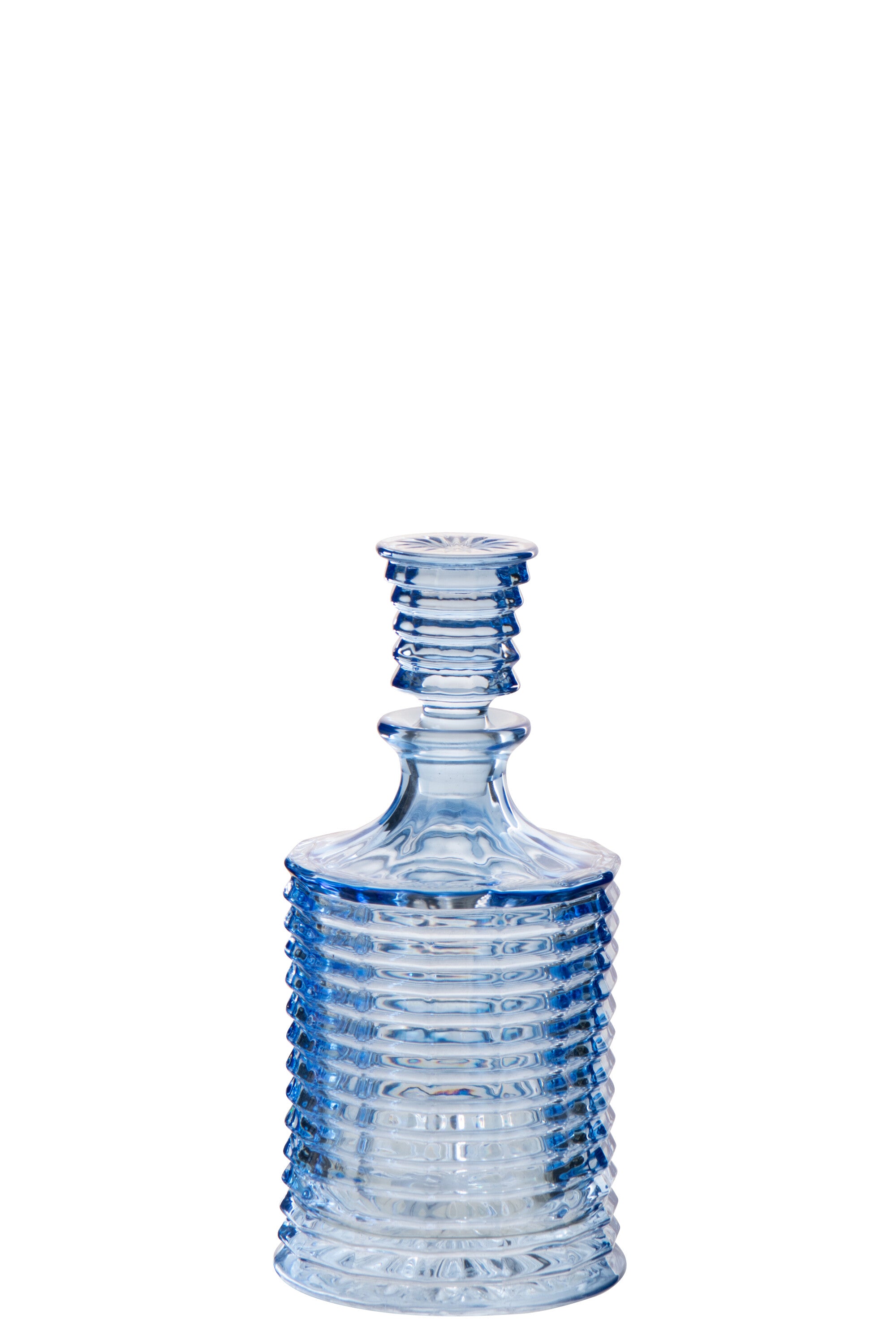 J-Line karaf Geribbeld - glas - lichtblauw