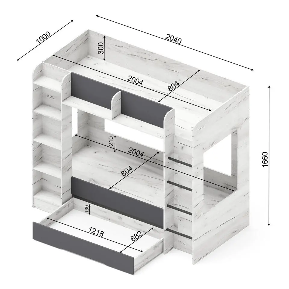 Hoogslaper FUJI craft wit / grafiet