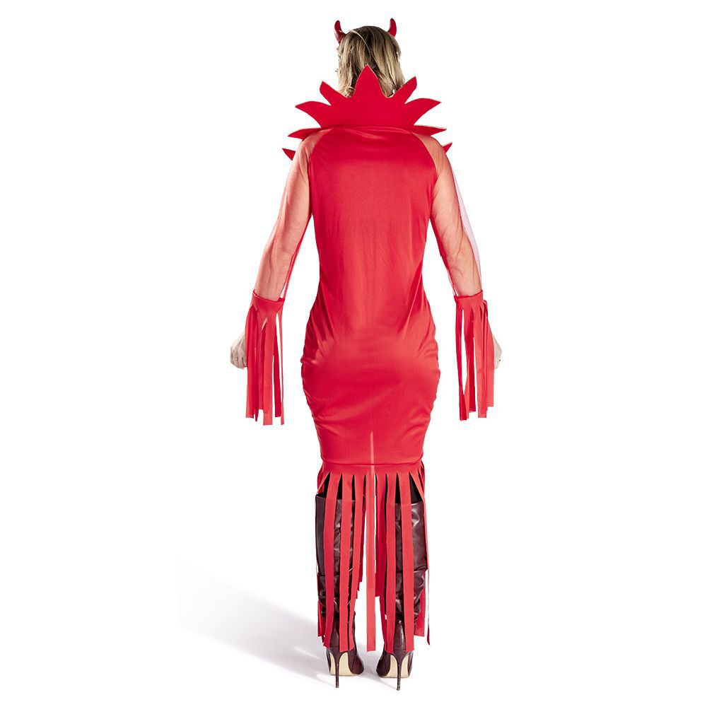Déguisement adulte Halloween diablesse robe serre-tête rouge - Taille M