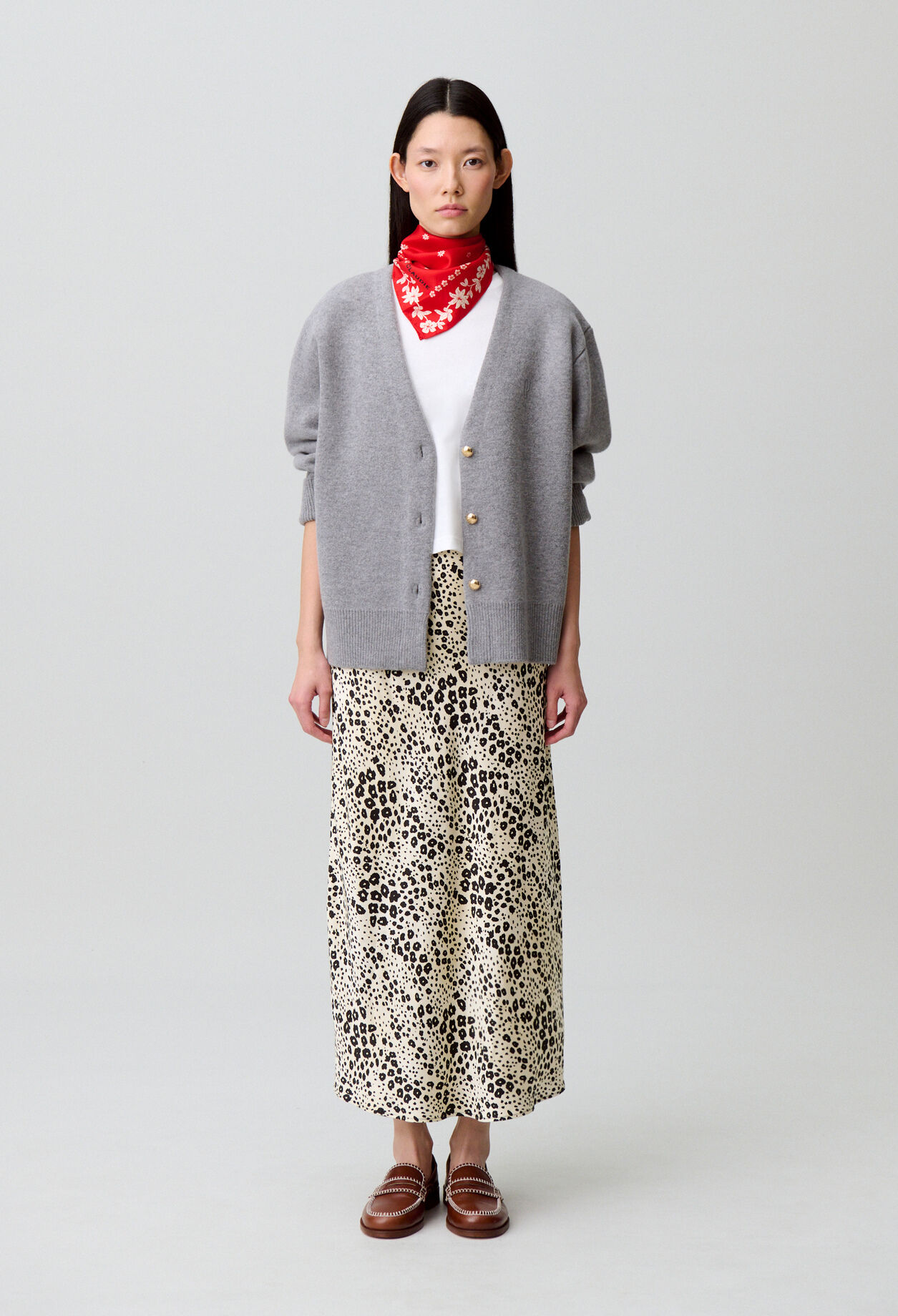 Cardigan oversize laine mélangée