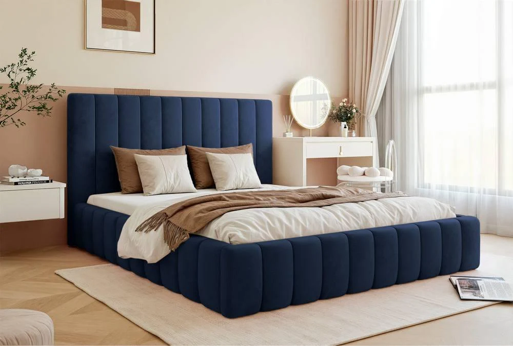 Bedframe Flores velvet 140x200 met opbergruimte