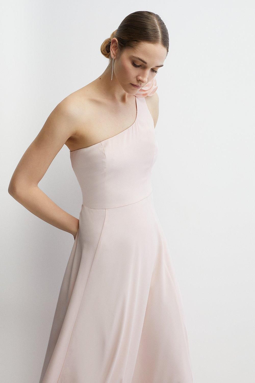 Coast Flower Shoulder Aysm Full Skirted Bridesmaids Dress
