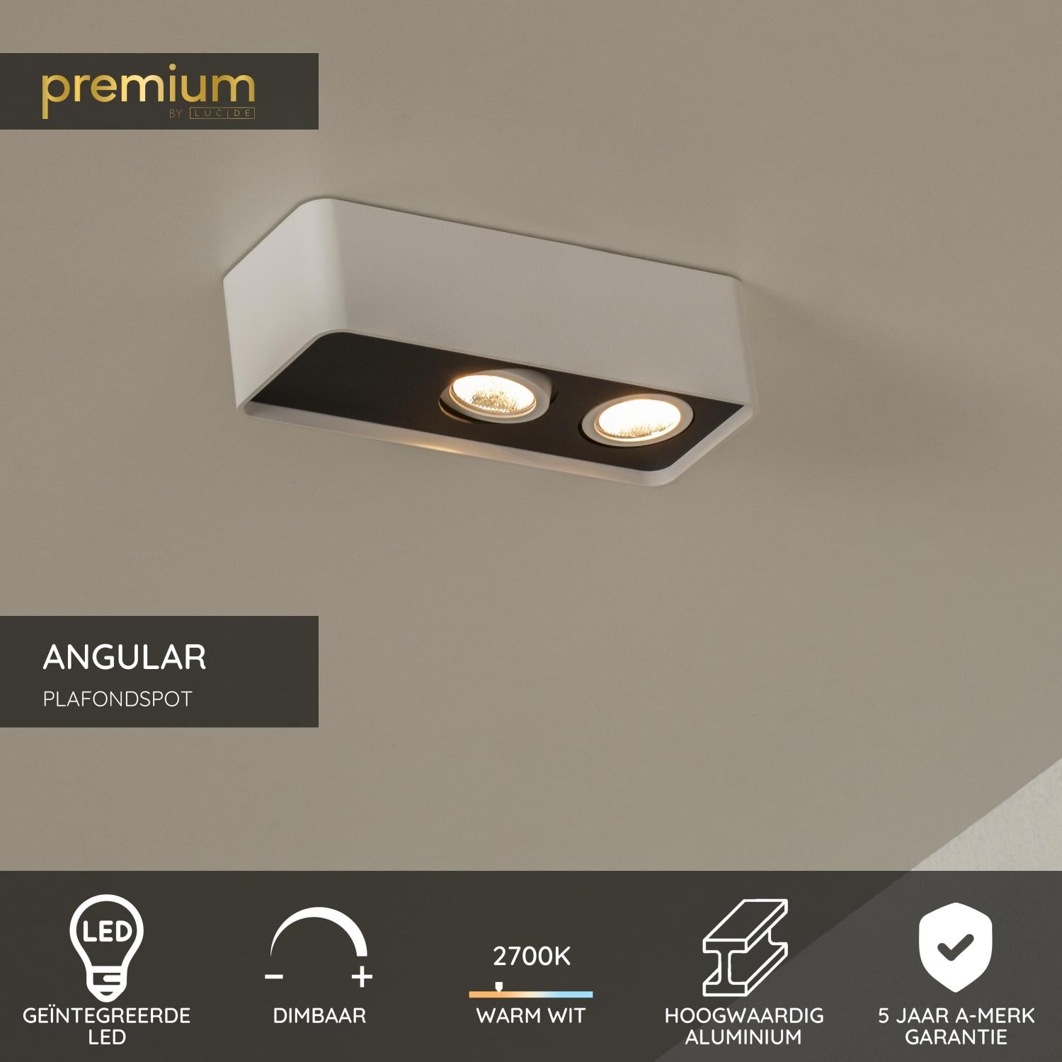 Lucide Premium ANGULAR Plafondspot - Wit