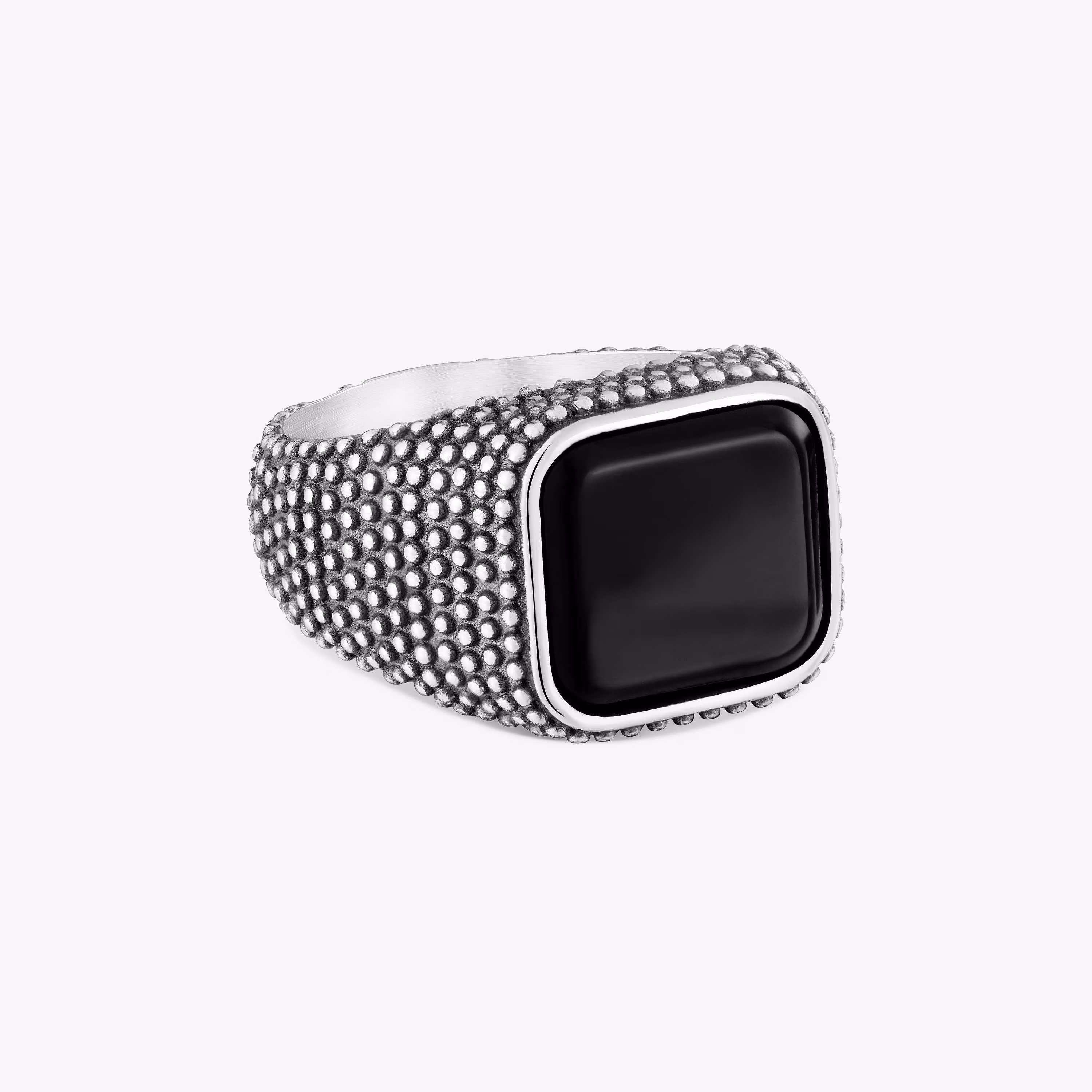 Anillo sello de plata envejecida y ónix TOUS Man
