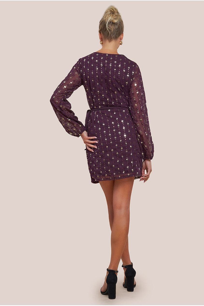 Goddiva Wrap Over Sequin Mini