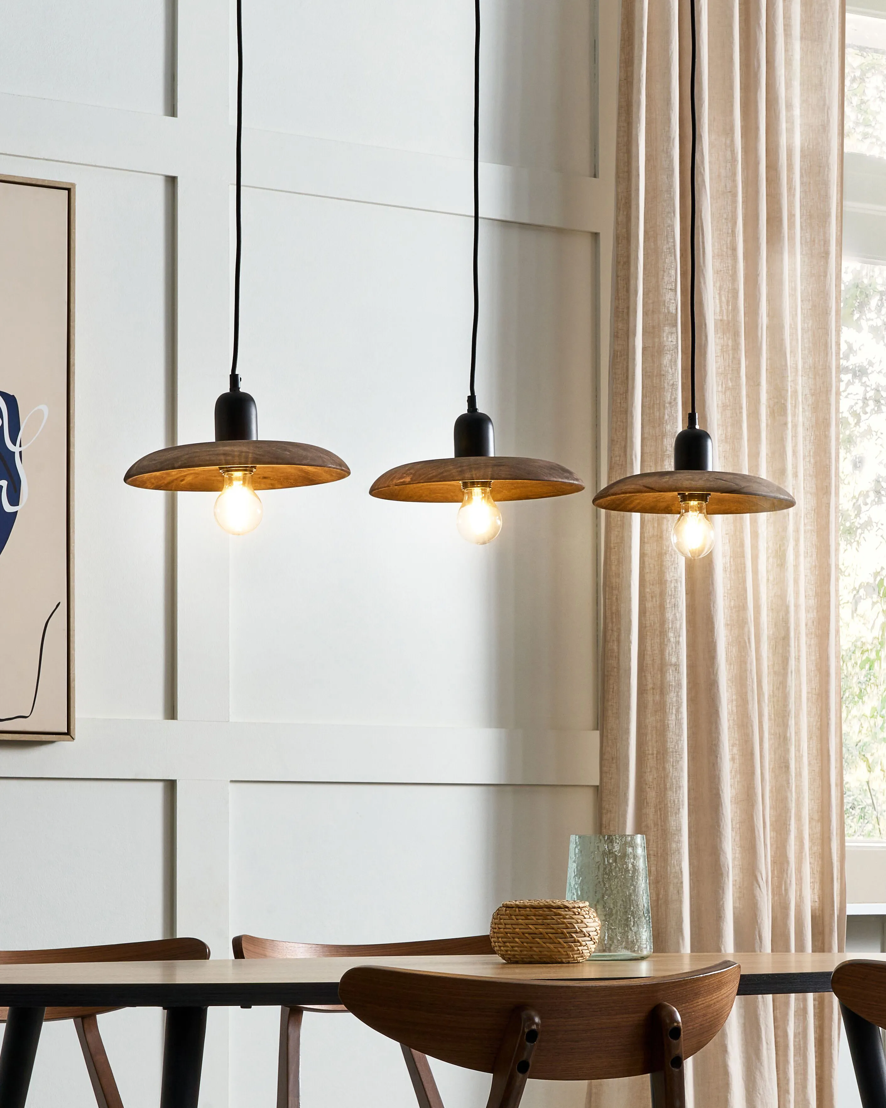 Pendant Lamp MANJEERA Mango Wood Dark Brown