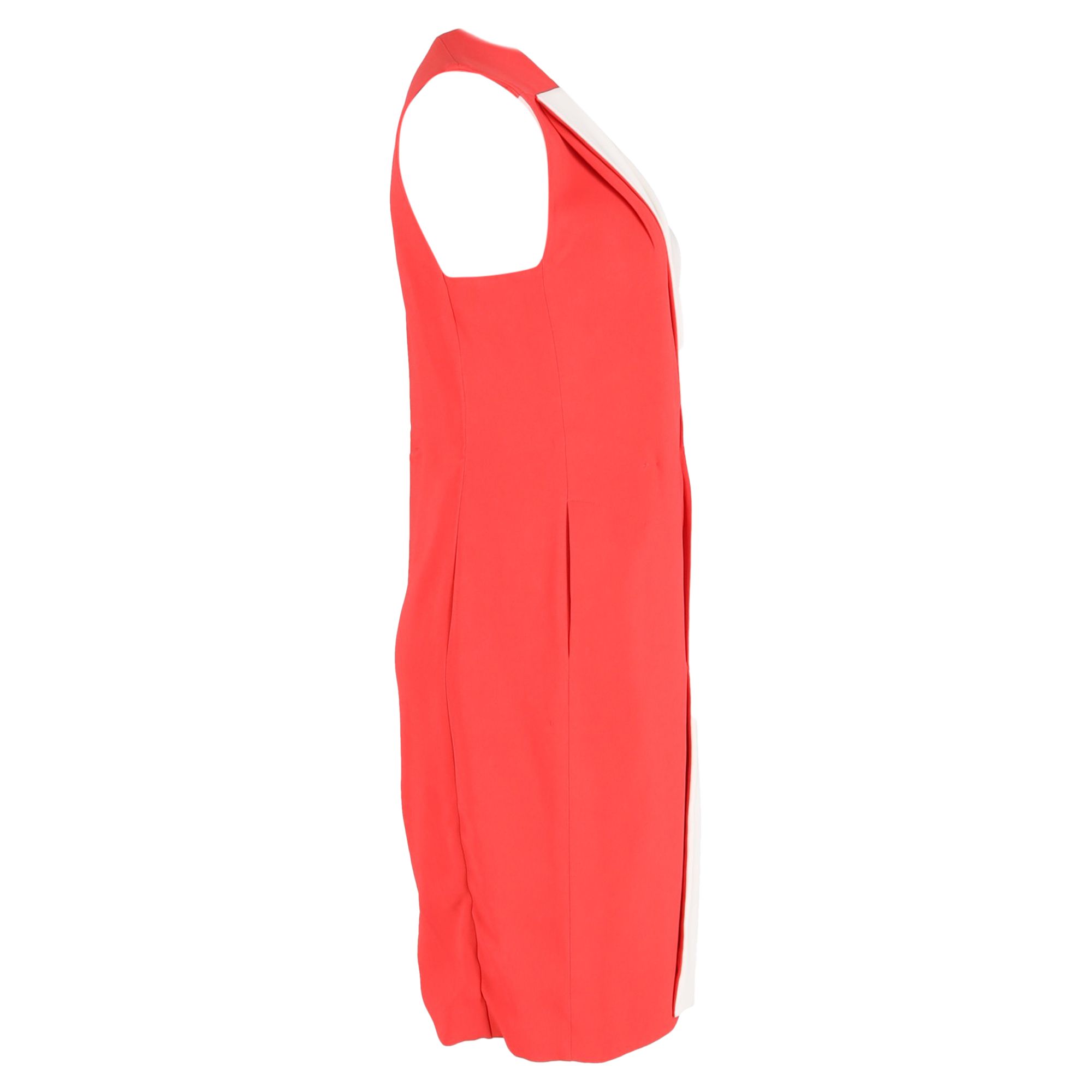 Emilia Wickstead Preloved Mini Vest Dress in Red and White Polyester