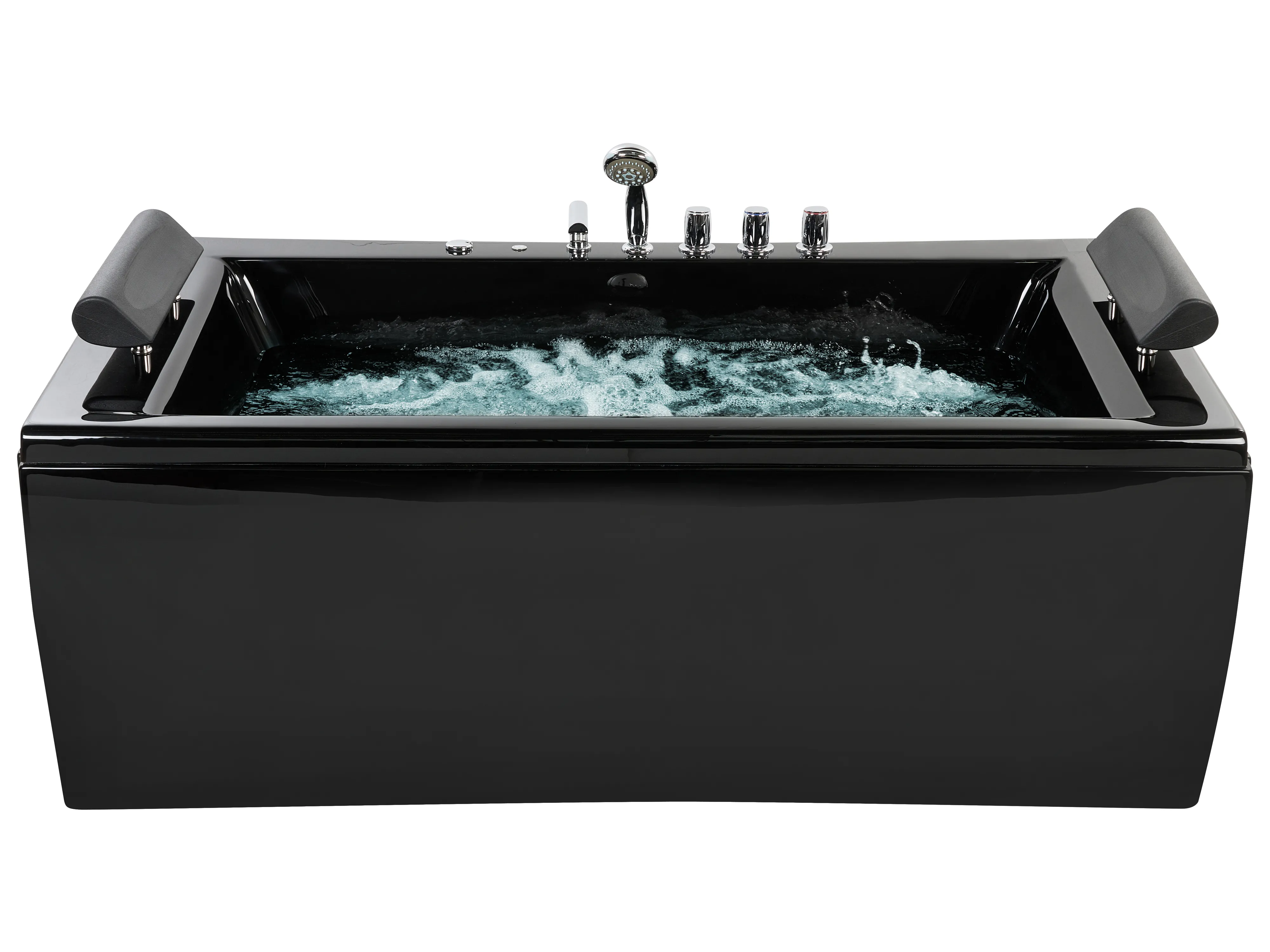 Corner Hot Tub with LED MONTEGO 1720 x 830 mm Black