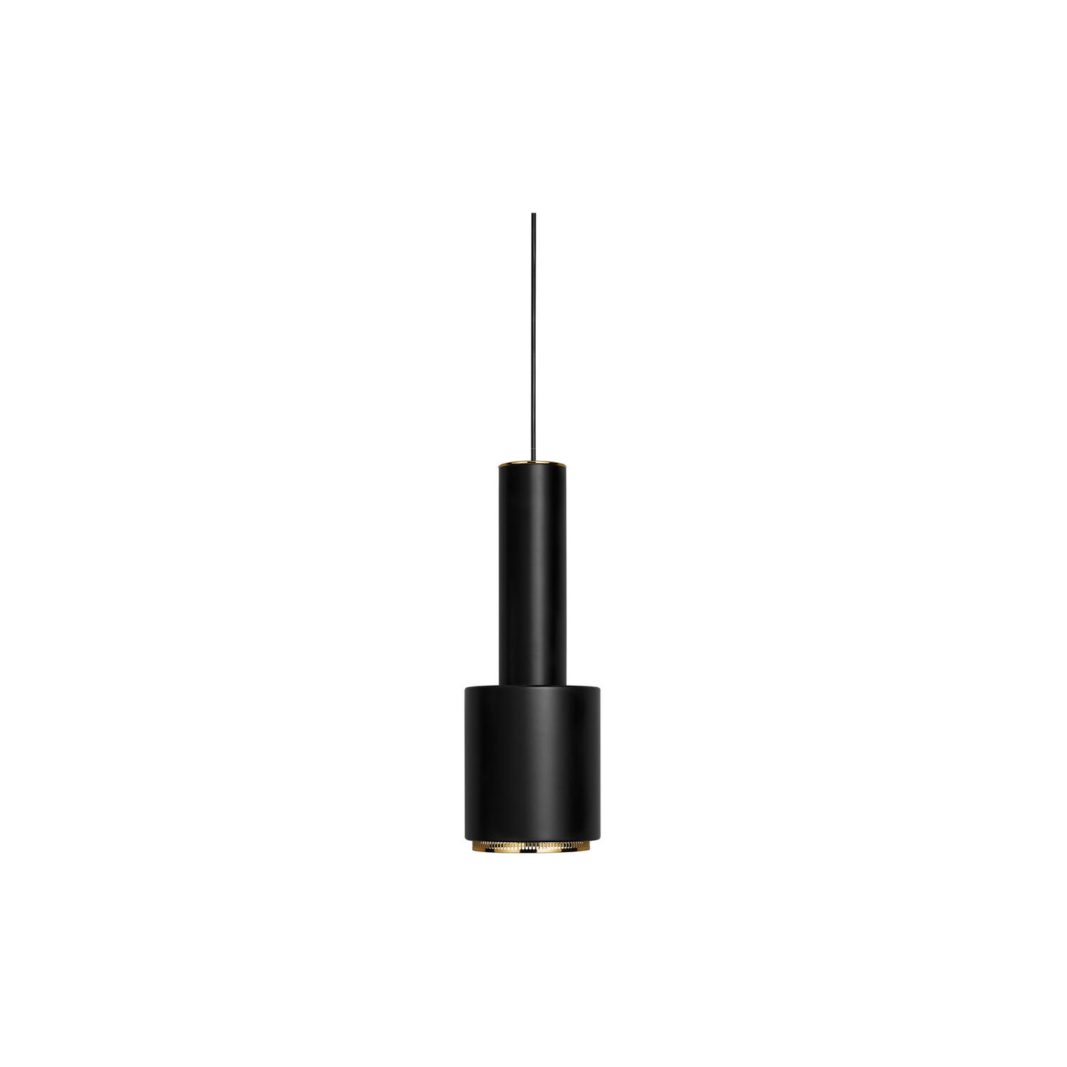 Pendant Light A110 &ldquo;Hand Grenade&rdquo;, black/brass-plated