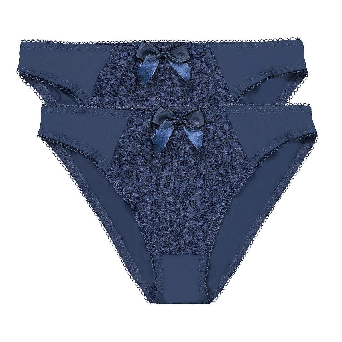 Lot de 2 slips en dentelle et microfibre Nayea