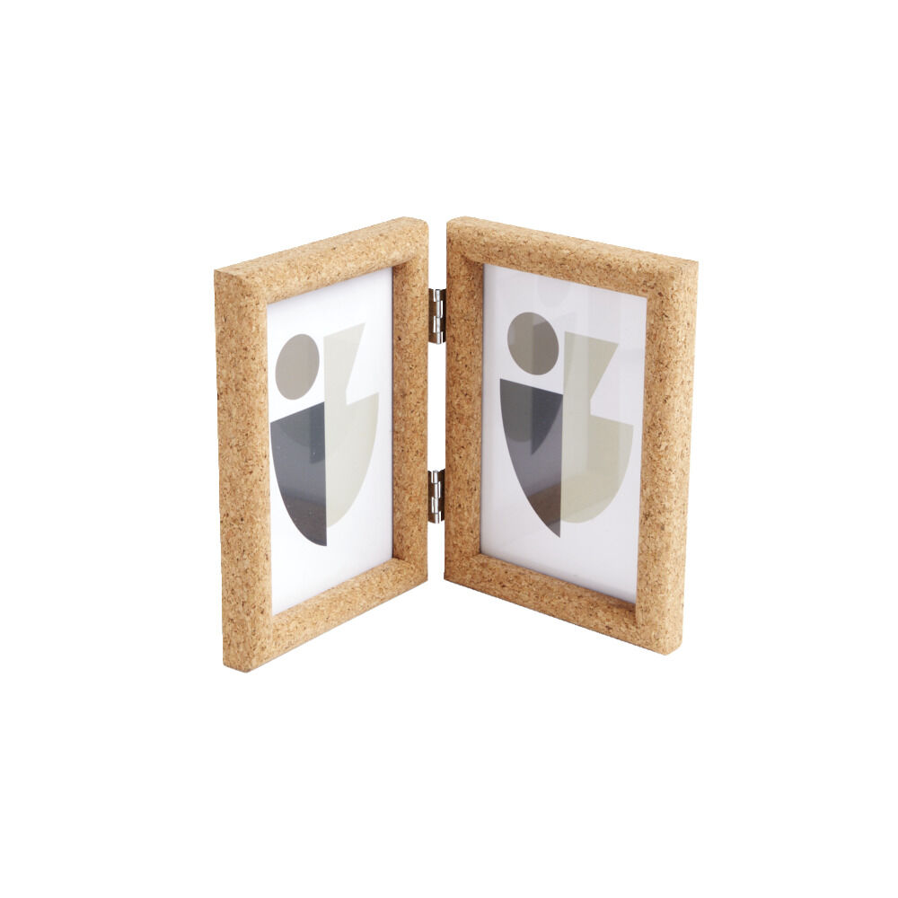 Cadre photo double en bois 25x17cm pour photo 10x15cm
