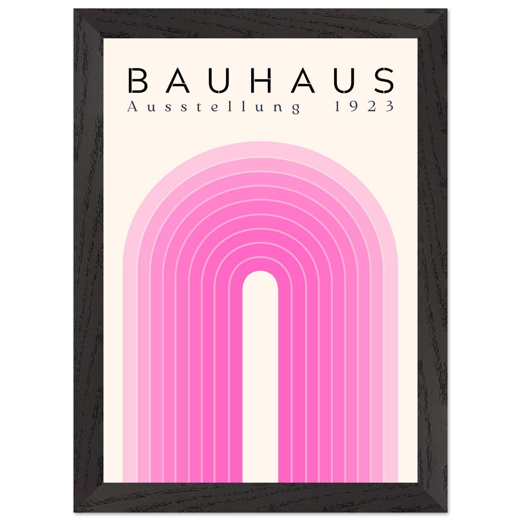 Artfulprints Poster met Lijst Bauhaus - Pink rainbow  - A4 21x29.7 cm - Roze