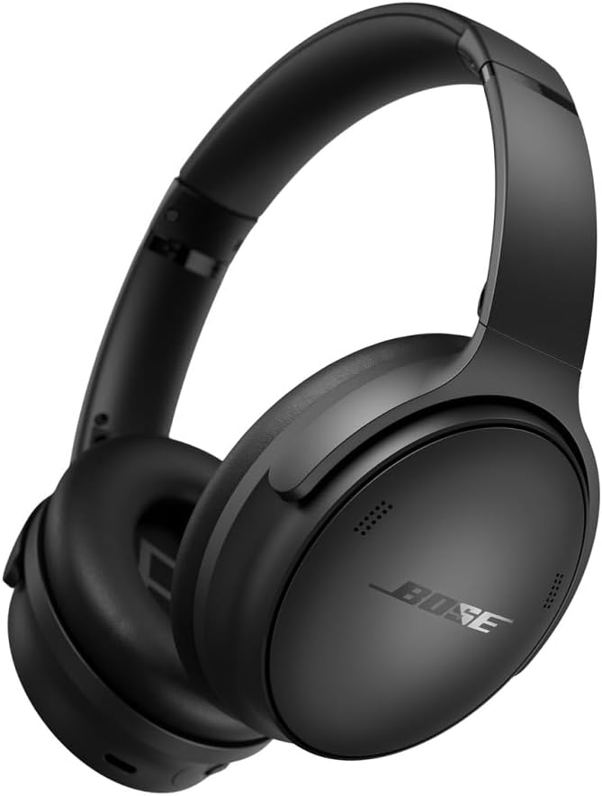 Bose QuietComfort Headphones - Wireless Bluetooth Headphones  Active Over Ear Noise Cancelling and Mic  USB-C Charging  Deep Bass  Up to 24 Hours of Playtime  Black