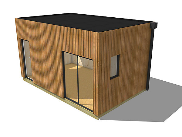 Bureau de jardin 4 saisons en bois 5,5 x 3,5 x 3,2 m / isolation RE2020 avec plancher isolé