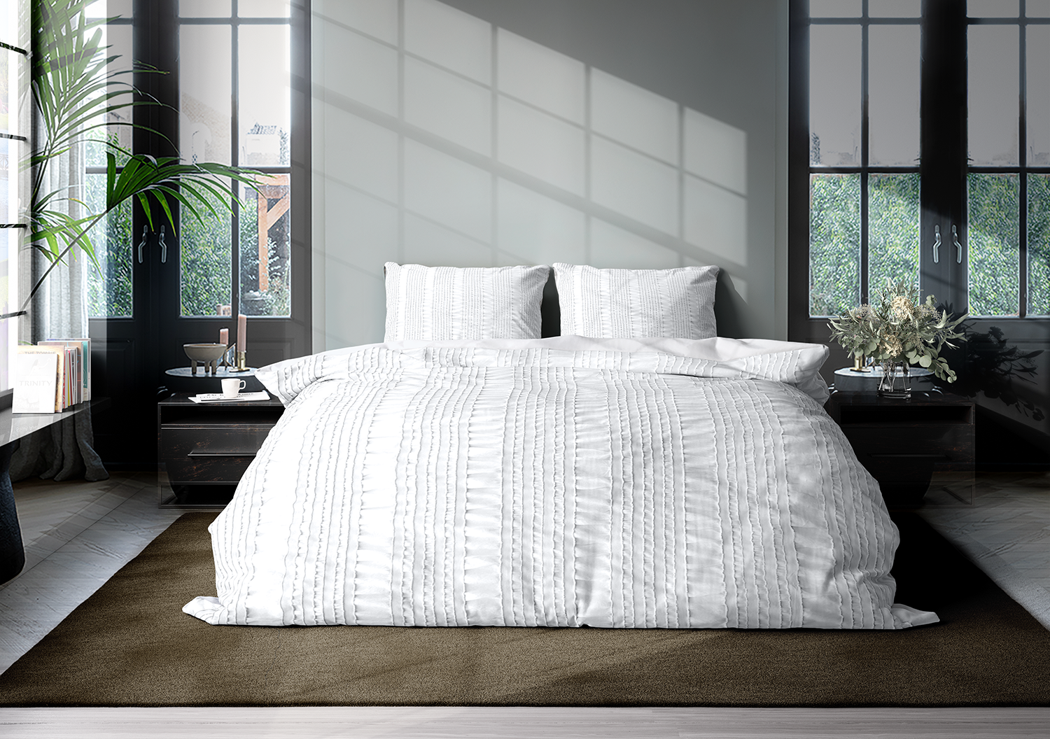 Eleganzzz Dekbedovertrek Micropercal Pure Stitches - crystal white