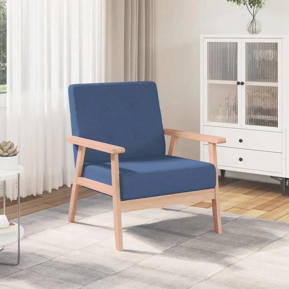 VIDAXL Fauteuil stof blauw