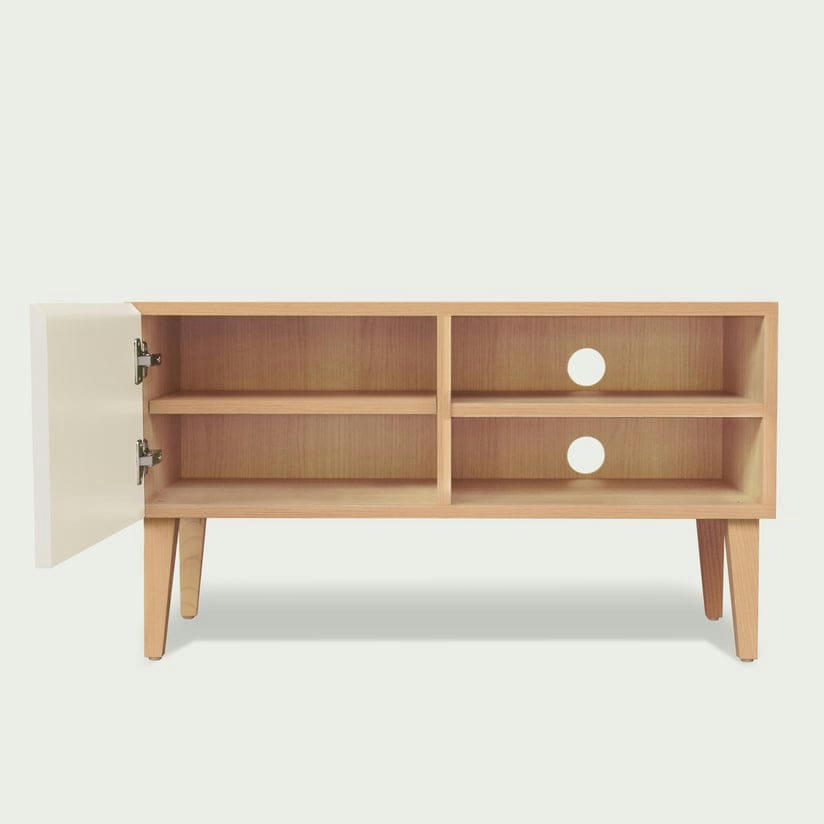 MIKE - Petit meuble TV en bleu nuit, 2 portes – 50*90*40