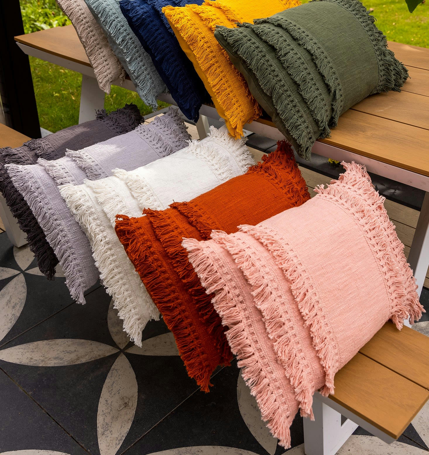 FARA - Housse de coussin rose en coton-40x60 cm uni