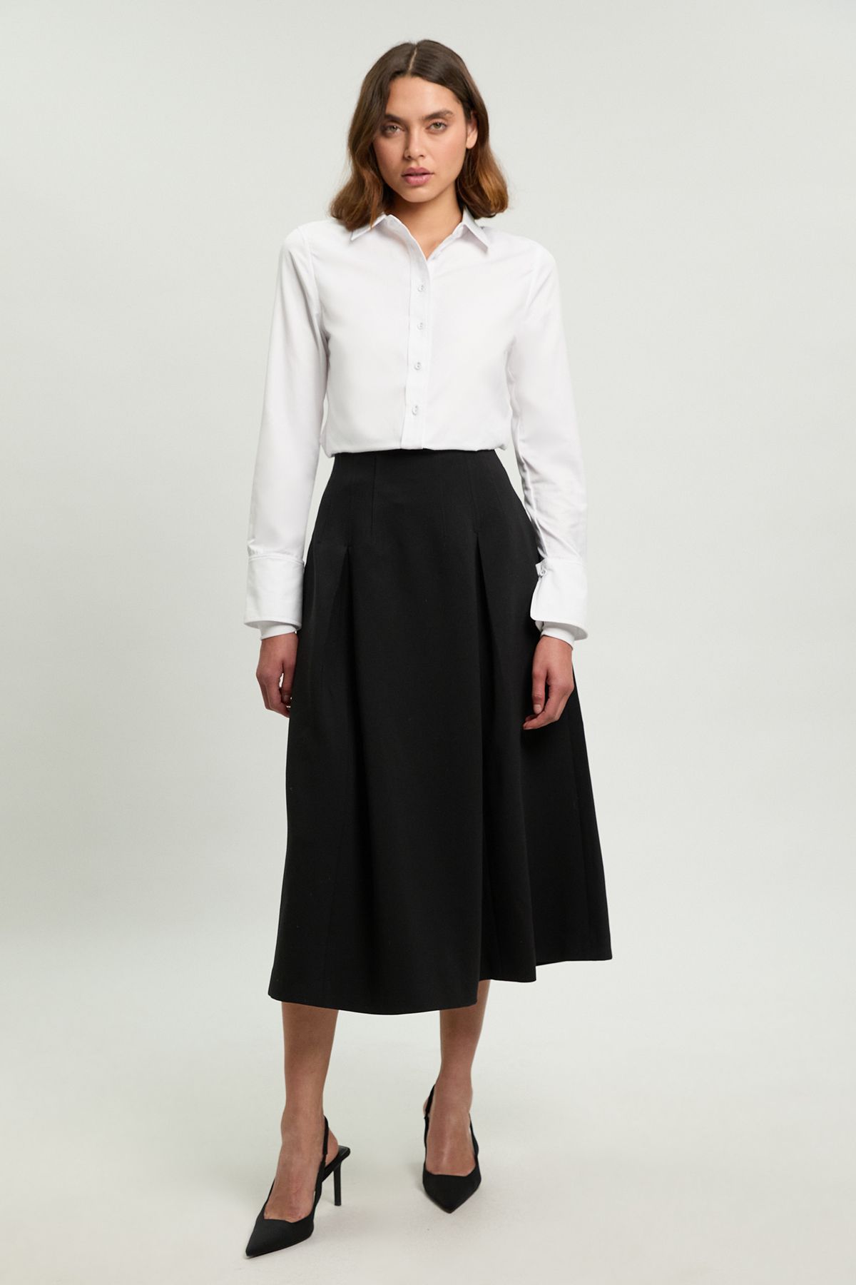 KarenMillen Forever Cotton Woven Buttoned Shirt