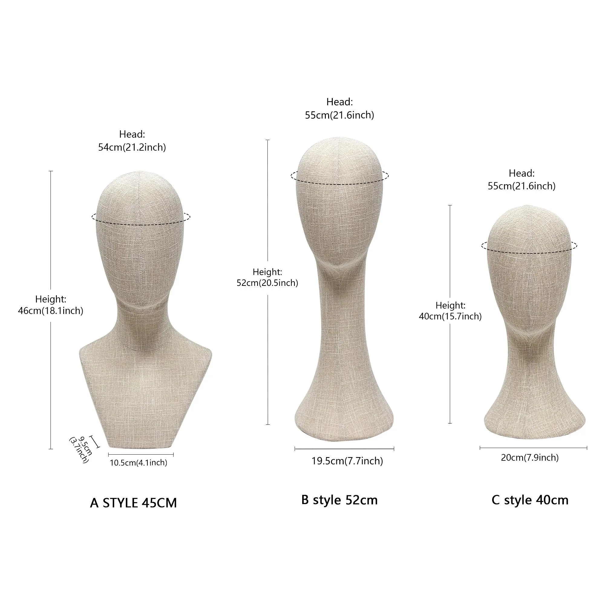Pinnable Linen Mannequin Head: Vintage Style Jewelry, Wig, Hat Display