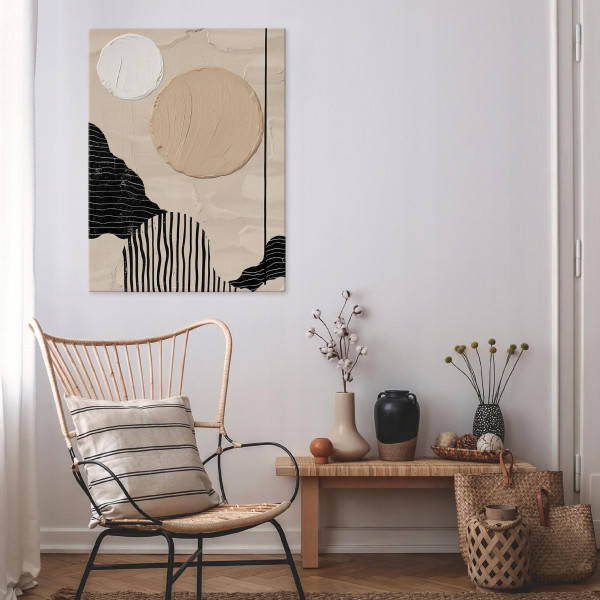 Obraz Abstrakcja Boho Beżowy Na Płótnie Ścianę Do Sypialni Salonu 60X40